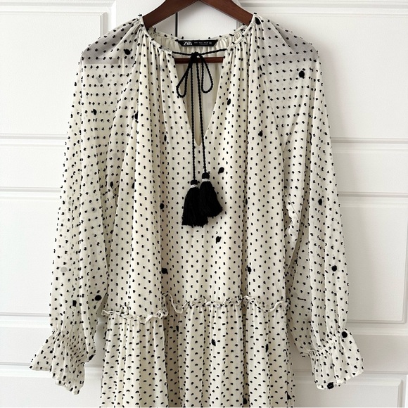 ZARA Dotted Mesh Oversized Dress (S) - Picture 7 of 12